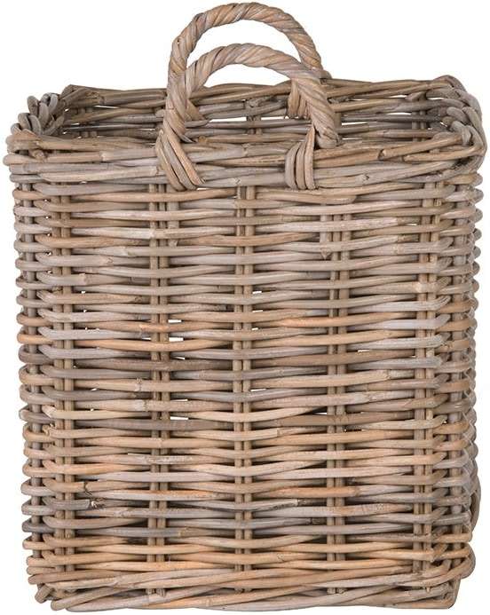 Kouboo Kobo Square Rattan Decorative Storage Basket and Planter, Medium Size, Gray - Image 4