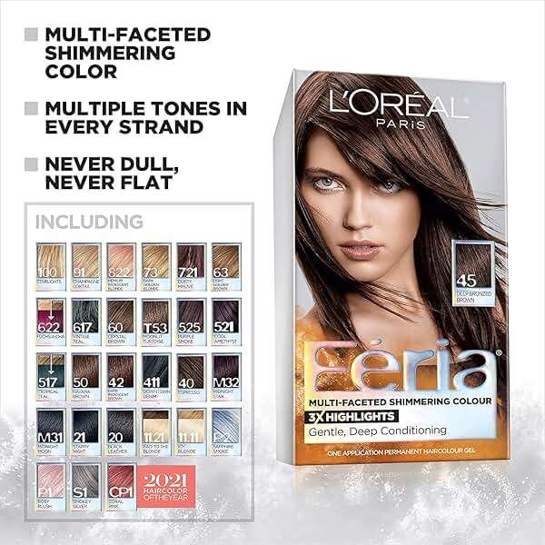 L'Oreal Paris Feria Multi-Faceted Shimmering Permanent Hair Color, B61 Downtown Brown (Hi-Lift Cool Brown), 1 Hair Dye Kit (Pack of 2) - Image 5