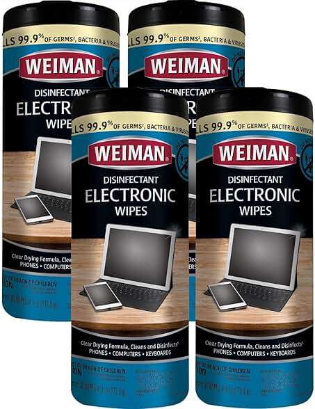 Weiman Electronic Screen Cleaner Wipes - 4 Pack Clean Your Laptop, Computer, TV, and All Electronic Equipment - Electronic Wipes - 30 Count - Image 1