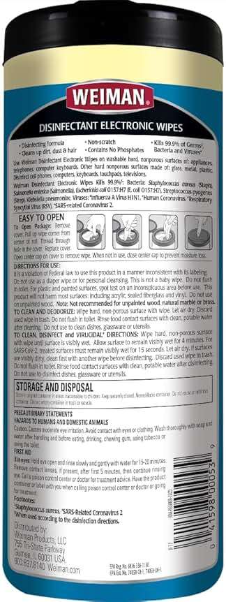 Weiman Electronic Screen Cleaner Wipes - 4 Pack Clean Your Laptop, Computer, TV, and All Electronic Equipment - Electronic Wipes - 30 Count - Image 2