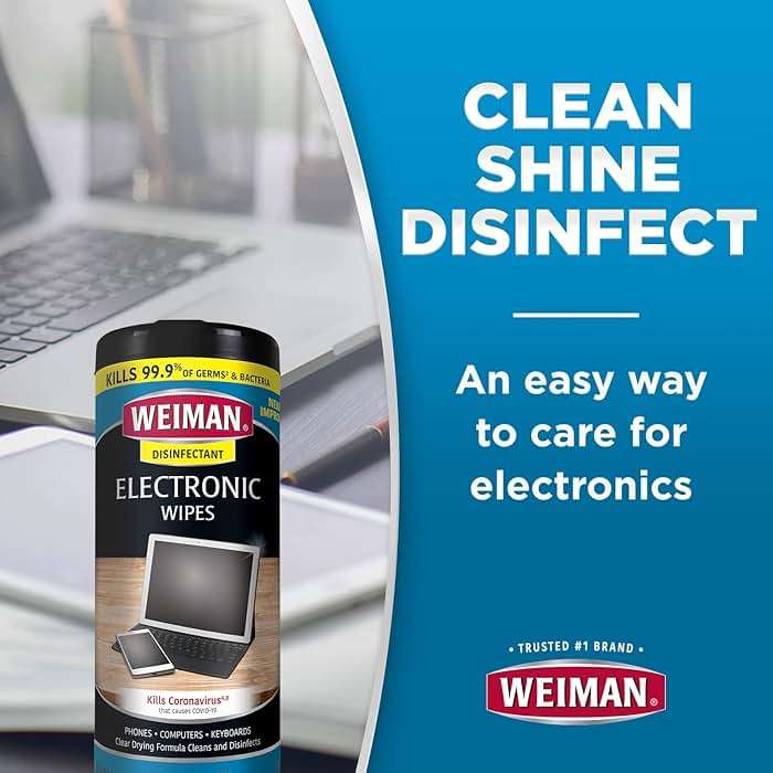 Weiman Electronic Screen Cleaner Wipes - 4 Pack Clean Your Laptop, Computer, TV, and All Electronic Equipment - Electronic Wipes - 30 Count - Image 3