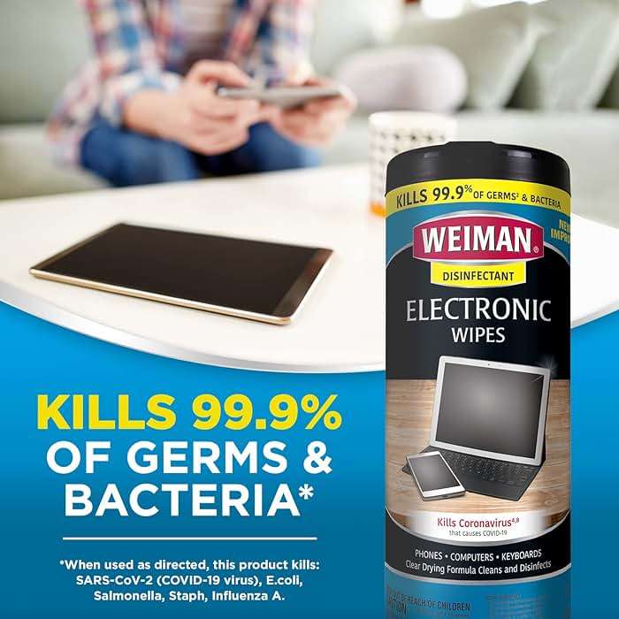Weiman Electronic Screen Cleaner Wipes - 4 Pack Clean Your Laptop, Computer, TV, and All Electronic Equipment - Electronic Wipes - 30 Count - Image 6