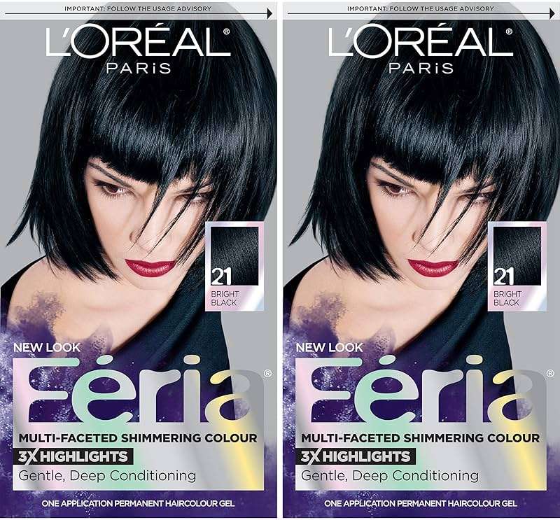 L'Oreal Paris Feria Multi-Faceted Shimmering Permanent Hair Color, 21 Starry Night, Hair Dye Kit, Pack of 2 - Image 1