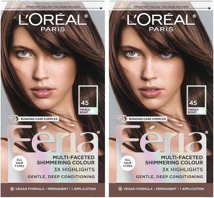 L'Oreal Paris Feria Multi-Faceted Shimmering Permanent Hair Color, French Roast, Hair Dye Kit, Pack of 2 - Image 1