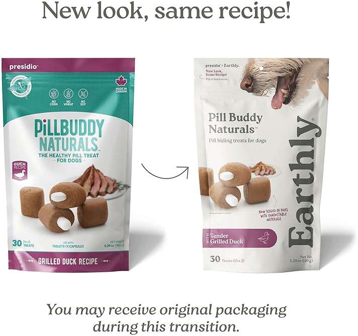 Presidio Earthly Pill Buddy Naturals - Duck (Chicken-Free) Pill Hiding Treats for Dogs - Pill Pocket for Any Size Medication - 30 Servings - Image 2