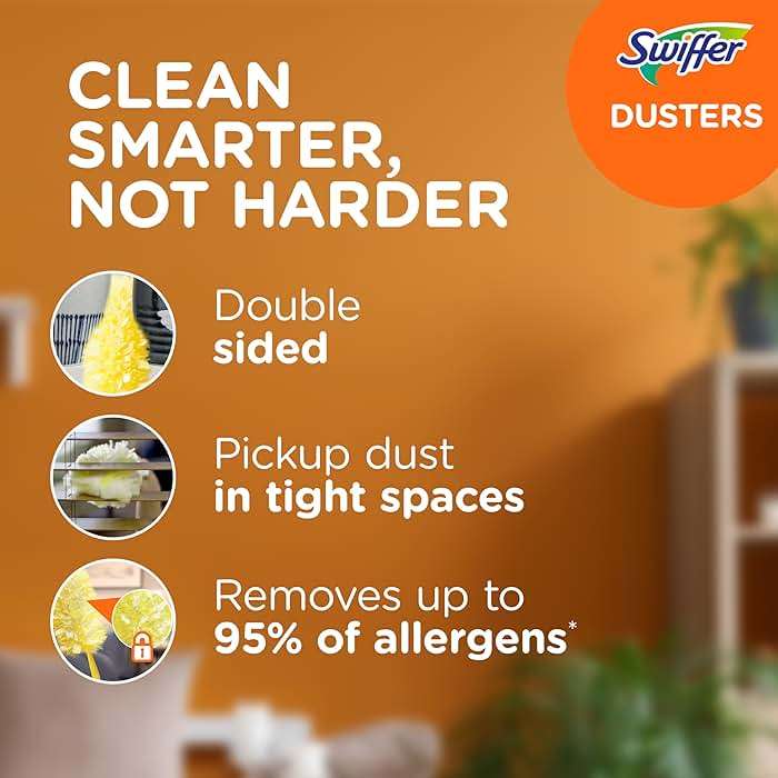 Swiffer Duster Kit with 3 ft Extendable Handle, Dusters for Cleaning, Set Includes 1 Extension Pole and 12 Heavy Duty Dusting Refills Dust Cleaner, Long Extended Wand for Ceiling Fans and Walls - Image 2