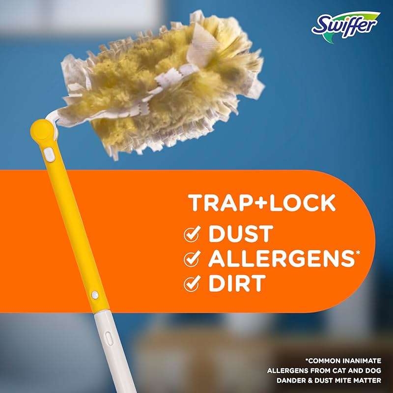 Swiffer Duster Kit with 3 ft Extendable Handle, Dusters for Cleaning, Set Includes 1 Extension Pole and 12 Heavy Duty Dusting Refills Dust Cleaner, Long Extended Wand for Ceiling Fans and Walls - Image 5