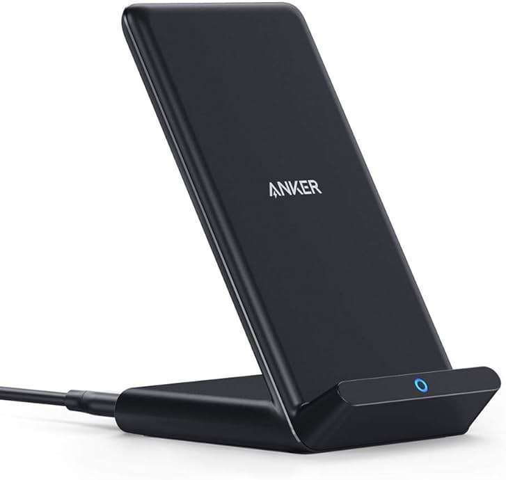Anker 313 Wireless Charger (Stand), Qi-Certified for iPhone 17/17/17 Pro/17 Pro Max/15/14/13, 10W Fast-Charging Galaxy S23 S22 S21(No AC Adapter) - Image 1