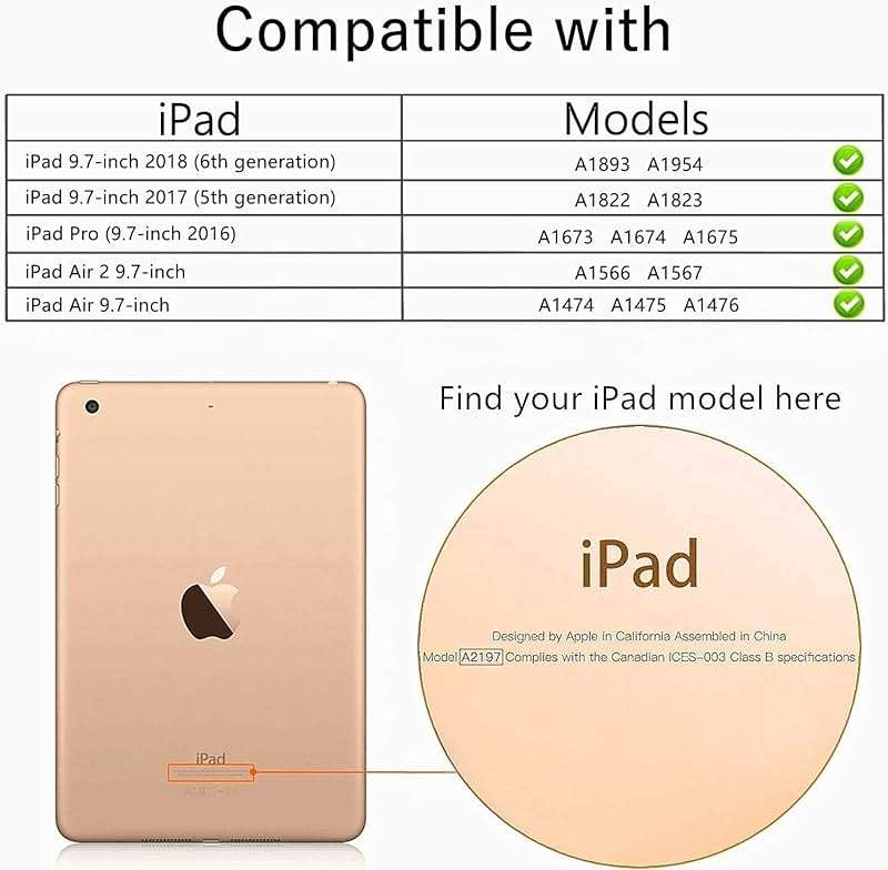 BMOUO Kids Case for iPad 6th/5th Generation (iPad 9.7-inch, 2017/2018), iPad 9.7/Air 2 Cas e with Screen Protector, Shockproof Handle Stand iPad 6th 5th Generation Case for Kids, Blue - Image 2