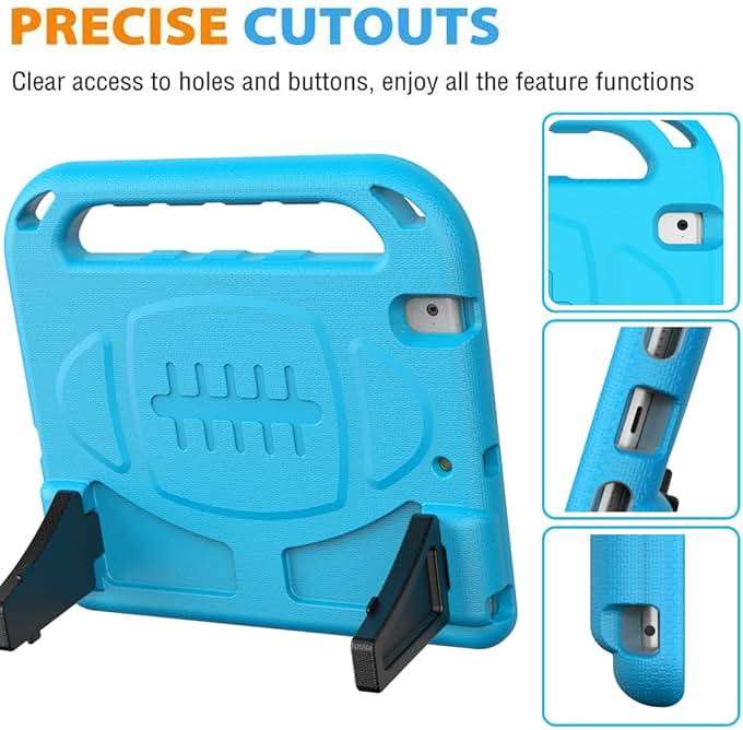 BMOUO Kids Case for iPad 6th/5th Generation (iPad 9.7-inch, 2017/2018), iPad 9.7/Air 2 Cas e with Screen Protector, Shockproof Handle Stand iPad 6th 5th Generation Case for Kids, Blue - Image 7