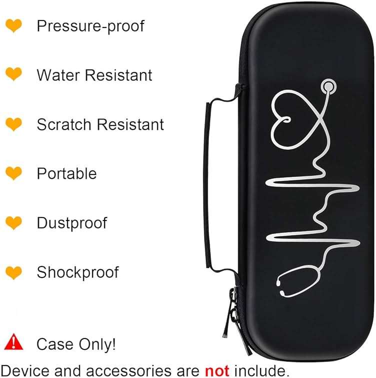 BOVKE Stethoscope Case for 3M Littmann Classic III, Lightweight II S.E, MDF Acoustica Deluxe Stethoscopes - Extra Room for Medical Bandage Scissors EMT Trauma Shear and LED Penlights, Black - Image 2