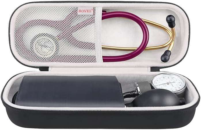 BOVKE Stethoscope Case for 3M Littmann Classic III, Lightweight II S.E, MDF Acoustica Deluxe Stethoscopes - Extra Room for Medical Bandage Scissors EMT Trauma Shear and LED Penlights, Black - Image 7
