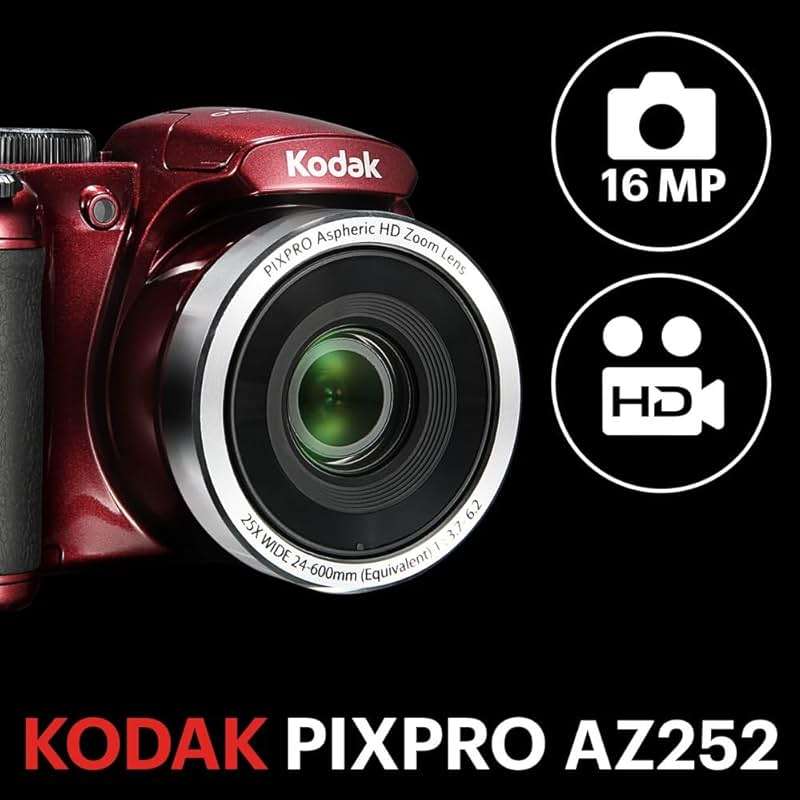 Kodak PIXPRO Astro Zoom AZ252-RD 16MP Digital Camera with 25X Optical Zoom and 3" LCD (Red) - Image 2
