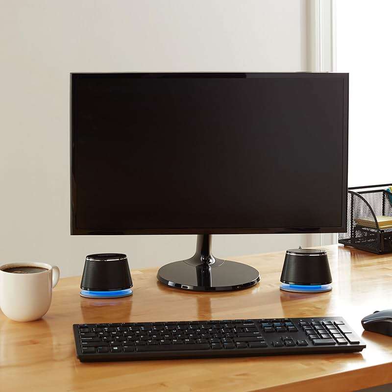 Amazon Basics Stereo 2.0 Speakers for PC or Laptop with Volume Control, 3.5mm Aux Input, USB-Powered, 1 Pair, Black - Image 6