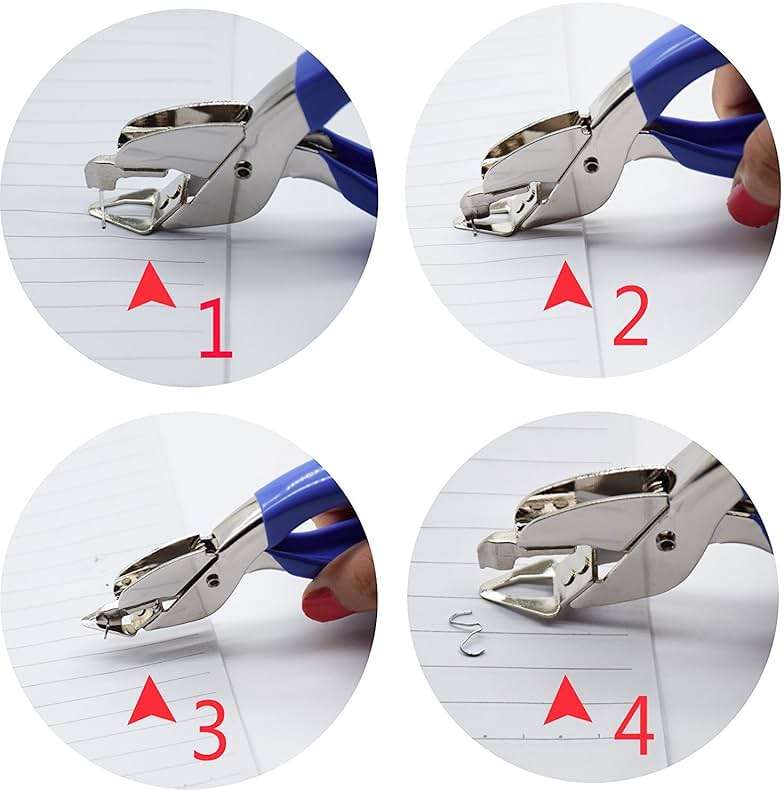 Staple Removers Staple Pull Office Staple Removal Tool Hand-held Comfort and Energy Saving, no Damage to Paper(Pink and Blue) - Image 4