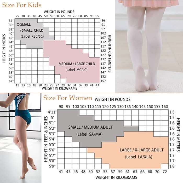 DANCEYOU Girls Ballet Tights Women Dance Stockings Skin Tone Convertible/Footed Opaque Tights for Toddler, Kids and Women - Image 6