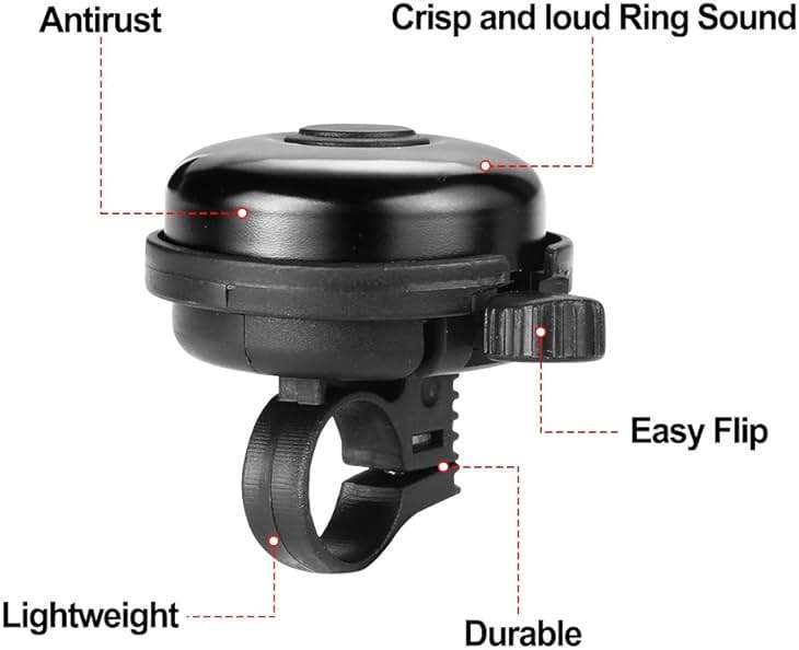 Accmor Classic Bike Bell, Aluminum Bicycle Bell, Loud Crisp Clear Sound Bicycle Bike Bell for Adults Kids - Image 5