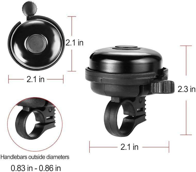 Accmor Classic Bike Bell, Aluminum Bicycle Bell, Loud Crisp Clear Sound Bicycle Bike Bell for Adults Kids - Image 6