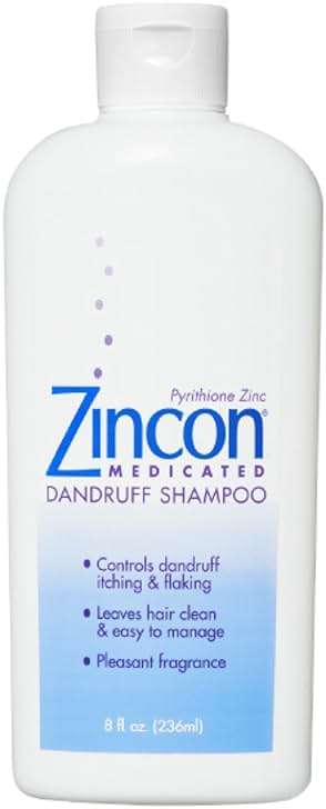 ZINCON Medicated Dandruff Shampoo, for Dry, Itchy Scalp Care & Anti-Dandruff with Immediate Soothing Relief - 8 Fl Oz - Image 1
