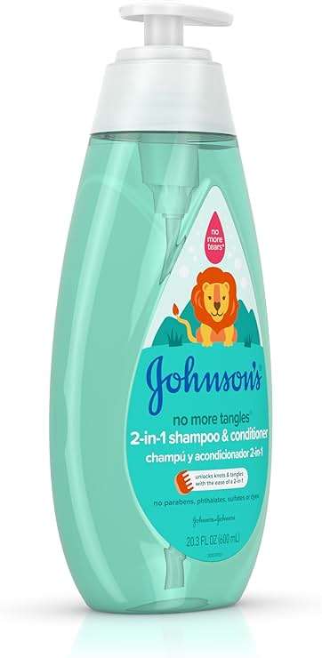Johnson's Kids No More Tangles 2-in-1 Detangling Shampoo & Conditioner for Kids & Toddlers, Gentle & No More Tears, Hypoallergenic & Free of Parabens, Sulfates & Dyes 20.3 fl. oz - Image 6