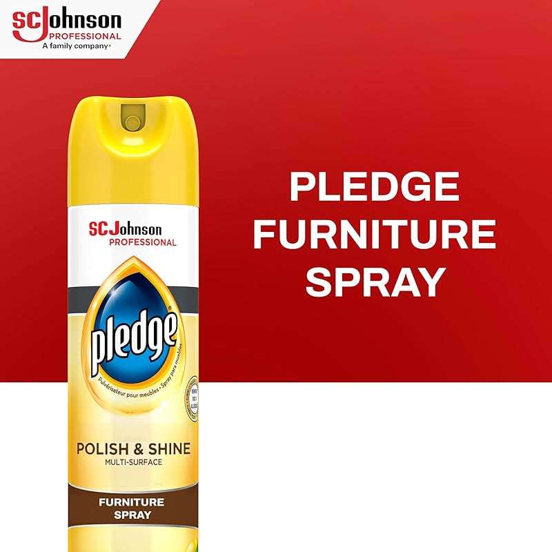 SC Johnson Professional Pledge Polish and Shine for Wood Furniture and More, Lemon Scent, 14.2 Fl Oz, Pack of 6 - Image 2