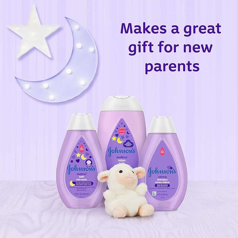 Johnson's Baby Sleepy Time Gift Set with Calming Bedtime Bath, Bedtime Lotion & Calming Shampoo, Baby Bedtime Essentials with Relaxing NaturalCalm Aromas, Hypoallergenic, 3 Items - Image 5