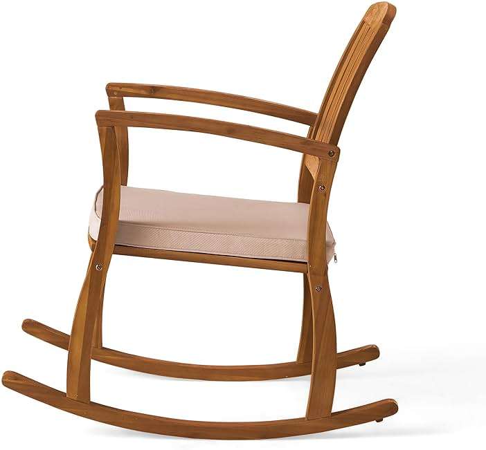Christopher Knight Home Selma Acacia Rocking Chairs with Cushions, 2-Pcs Set, Teak Finish - Image 8