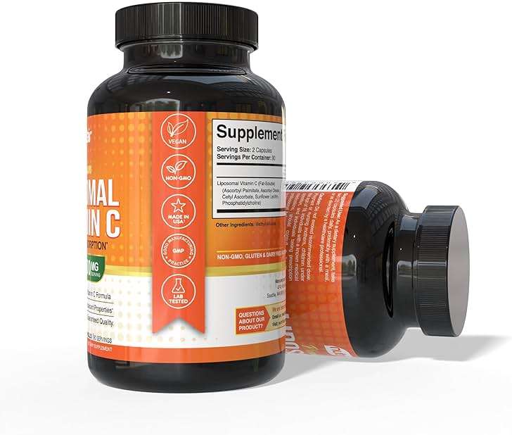NutriFlair Liposomal Vitamin C 1700mg, 180 Capsules - High Absorption, Fat Soluble VIT C, Higher Bioavailability Immune System Support & Collagen Booster, Non-GMO, Vegan Pills - Image 7