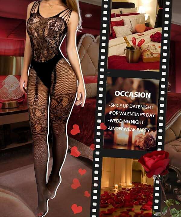 Buitifo Lingeire for Woman Sexy Bodysuit Bodystockings Fishnet Tights Rave Outfits - Image 5
