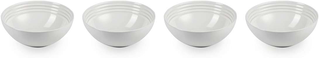 Le Creuset Stoneware Set of 4 Soup Bowls, 22 oz. (6.25") each, White - Image 1
