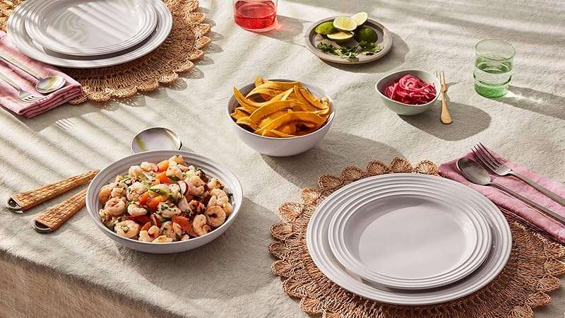 Le Creuset Stoneware Set of 4 Soup Bowls, 22 oz. (6.25") each, White - Image 2