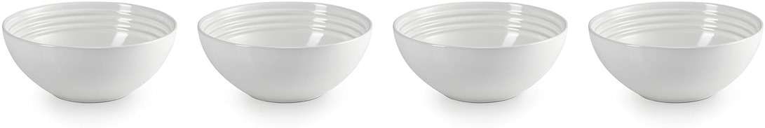 Le Creuset Stoneware Set of 4 Soup Bowls, 22 oz. (6.25") each, White - Image 3