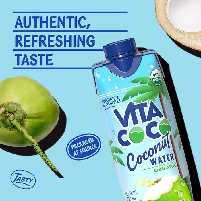 Vita Coco Coconut Water, Pure Organic | Refreshing Coconut Taste | Natural Electrolytes | Vital Nutrients | 11.1 Oz (Pack Of 12) - Image 3