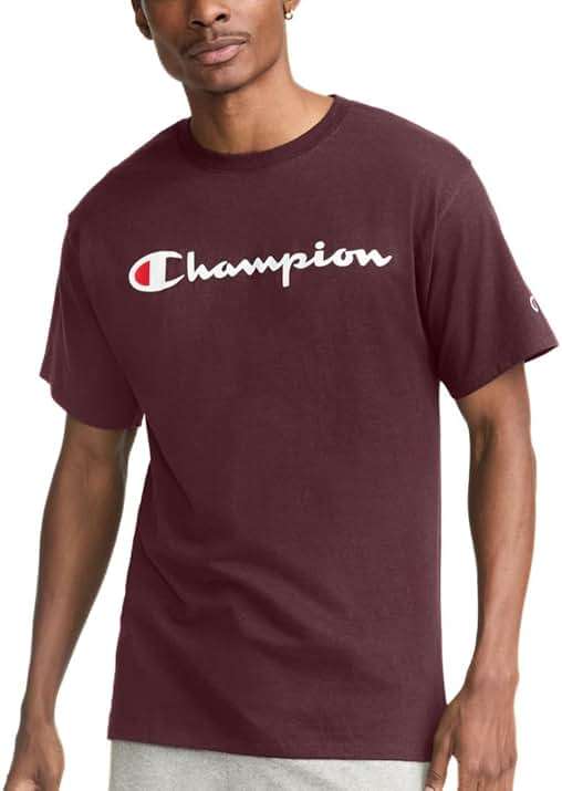 Champion Men's Classic Script Graphic Short Sleeve T-Shirt, Standard Fit, Tonal Logo, Available in Regular and Big & Tall - Image 1
