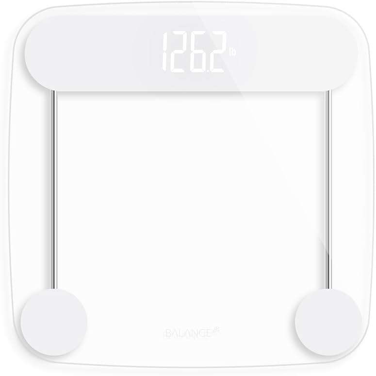 Greater Goods Digital Weight Bathroom Scale, Shine-Through Display, Accurate Glass Scale, Non-Slip and Scratch Resistant, Body Weight (Clear) - Image 1