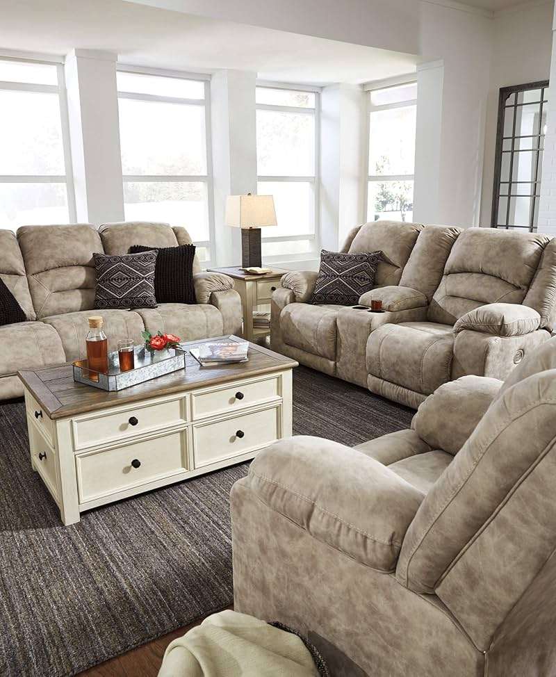 Signature Design by Ashley Bolanburg Lift-Top Coffee Table with Storage Two-Tone Rustic Farmhouse Cocktail Table – Brown/White - Image 15