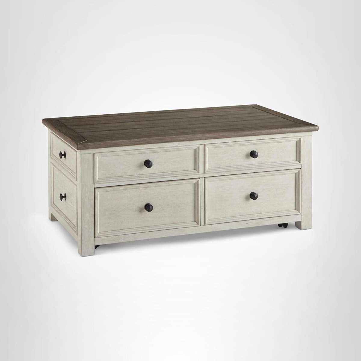Signature Design by Ashley Bolanburg Lift-Top Coffee Table with Storage Two-Tone Rustic Farmhouse Cocktail Table – Brown/White - Image 17