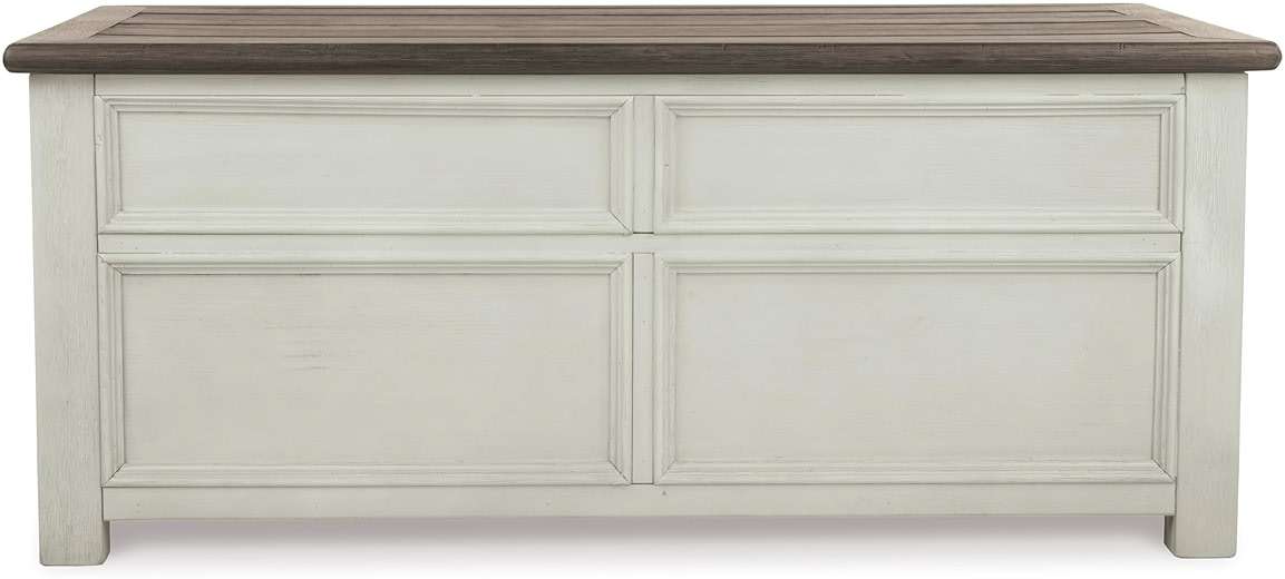 Signature Design by Ashley Bolanburg Lift-Top Coffee Table with Storage Two-Tone Rustic Farmhouse Cocktail Table – Brown/White - Image 8