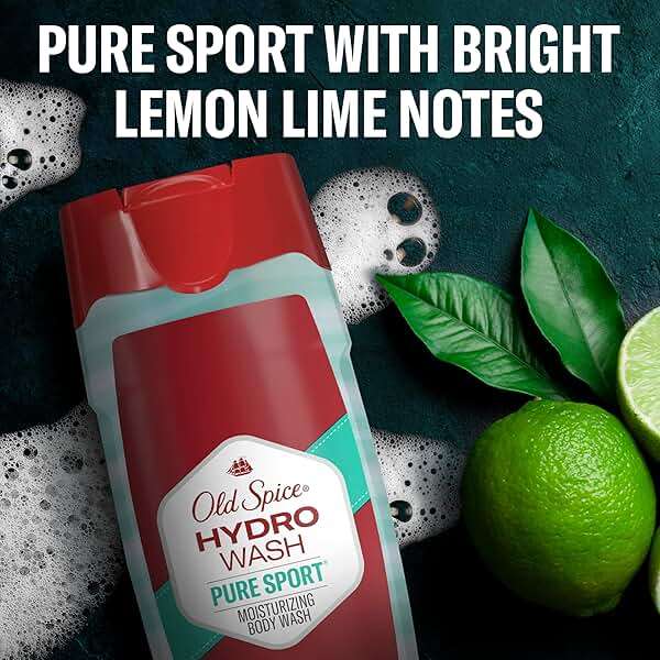 Old Spice Moisturizing Body Wash for Men, Hydro Wash, 2-in-1 Long Lasting Scent & Powerful Hydration to Fight Dry Skin, 24/7 Shower Fresh, Pure Sport Scent, 16 oz (Pack of 4) - Image 6