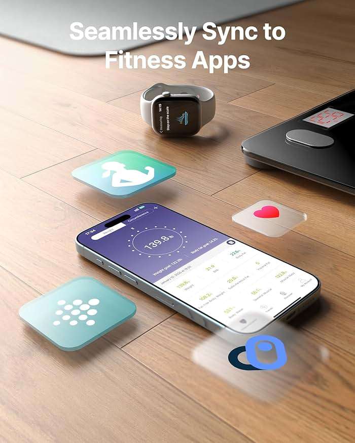 FITINDEX Smart Scale for Body Weight, Scale with BMI, Body Fat, Muscle Mass, Digital, Bathroom, Weighing, Bluetooth, Body Composition Monitor Health Analyzer with App, 400lb, Black - Image 6
