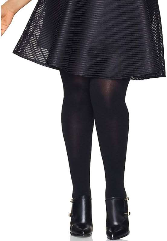 Hanes Curves Women's Plus Size Blackout Tights, Same to Waist, Sheer Toe, Moisture Wicking, Black - Image 1