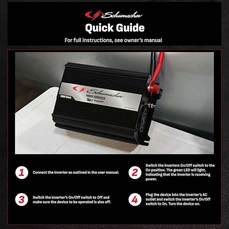 Schumacher Electric SI1000 DC to AC Power Inverter - 1000W AC/USB - for Converting Vehicle Power to Household Power for Camping, Tailgating and More - Image 5