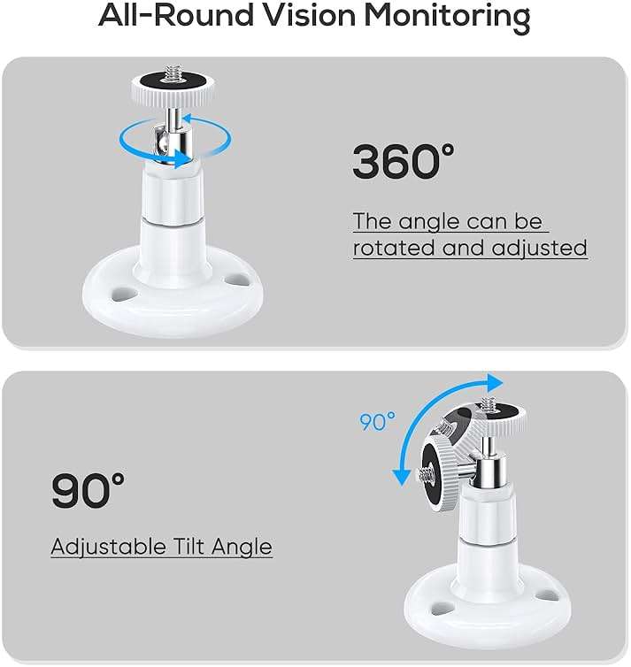FastSnail Wall Mount Compatible with Wyze Cam Pan V3 & Wyze Cam V4/V3 & Wyze Cam Outdoor/Indoor, 360 Degree Swivel Adjustable Bracket for Wyze Cam and Other Camera with Same Interface 2 Pack - Image 5