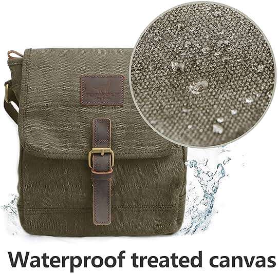 TOPWOLFS Canvas Messenger Bag Small Crossbody Bag Casual Travel Working Tools Bag Shoulder Bag Hold Phone Handset Anti Theft | Small - Image 2