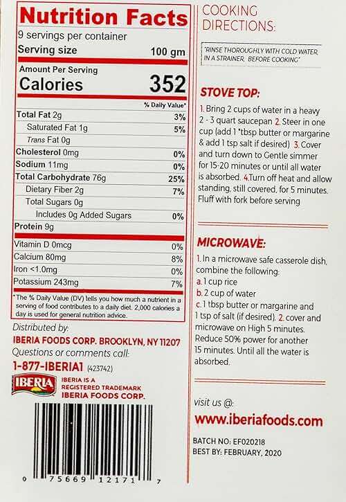 Iberia Basmati Rice Jar, 2 Pounds, Extra Long Grain, Naturally Aged Indian White Basmati Rice, Natural Basmati Rice in Food Grade Jar. - Image 3