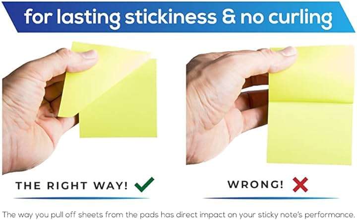 Infiniko Sticky Notes 3x3 Inch, 1200 Sheets (100 Sheets Per Pad), 6 Bright Color Sticky Pads, Super Sticky Notes with Strong Adhesive Office Supplies for Desk, School & Daily Planning - Image 4