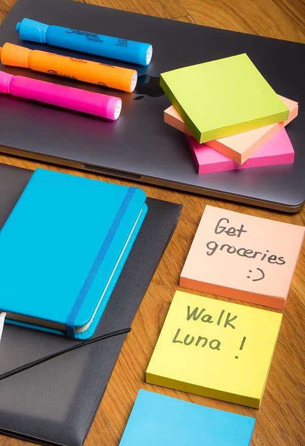 Infiniko Sticky Notes 3x3 Inch, 1200 Sheets (100 Sheets Per Pad), 6 Bright Color Sticky Pads, Super Sticky Notes with Strong Adhesive Office Supplies for Desk, School & Daily Planning - Image 7