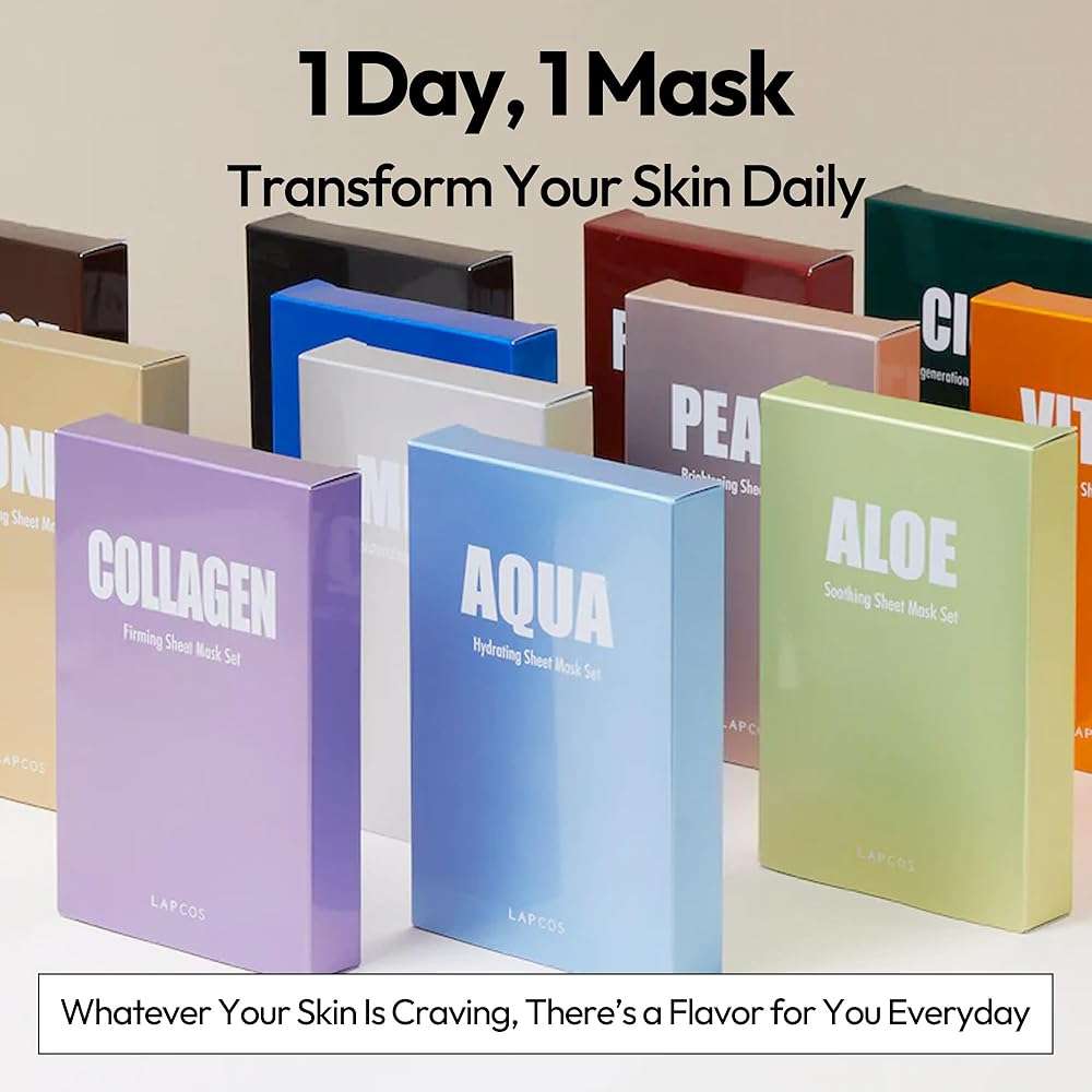 LAPCOS K Beauty Collagen Sheet Mask - Firming & Age-Defying Face Masks with Collagen Peptides - Minimizes Fine Lines & Restores Skin Elasticity - Breathable PT Cell Sheet Korean Skin Care (Pack of 5) - Image 5