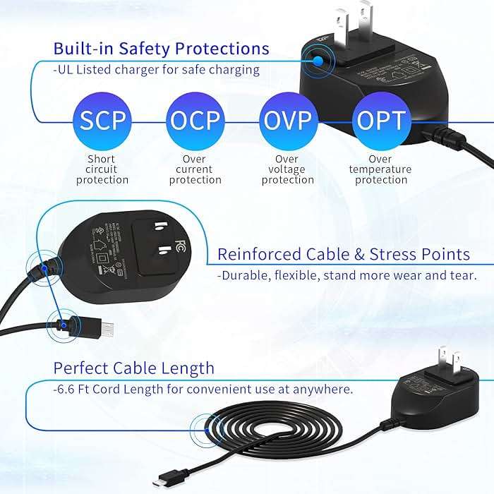 TPLTECH 5V AC Adapter Charger for Bose Soundlink Color I, II 2 / Mini II 2 / Revolve/Revolve Plus Bluetooth Speaker, QuietComfort 35 20 Headphones Micro 6.5FT USB Cable Charging Cord [UL Listed] - Image 3