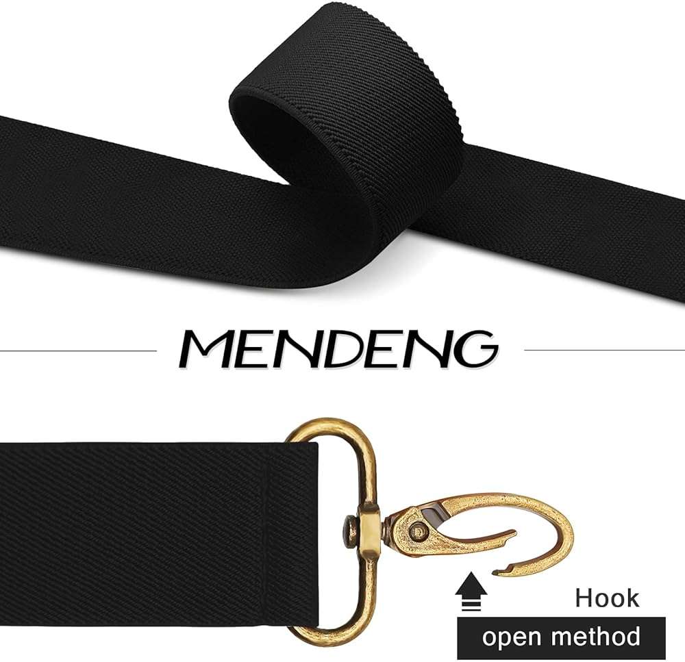 MENDENG Suspenders for Men Heavy Duty Swivel Hooks Retro X-Back Adjustable Brace - Image 3
